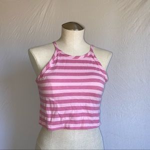 pink cropped halter tank ✨